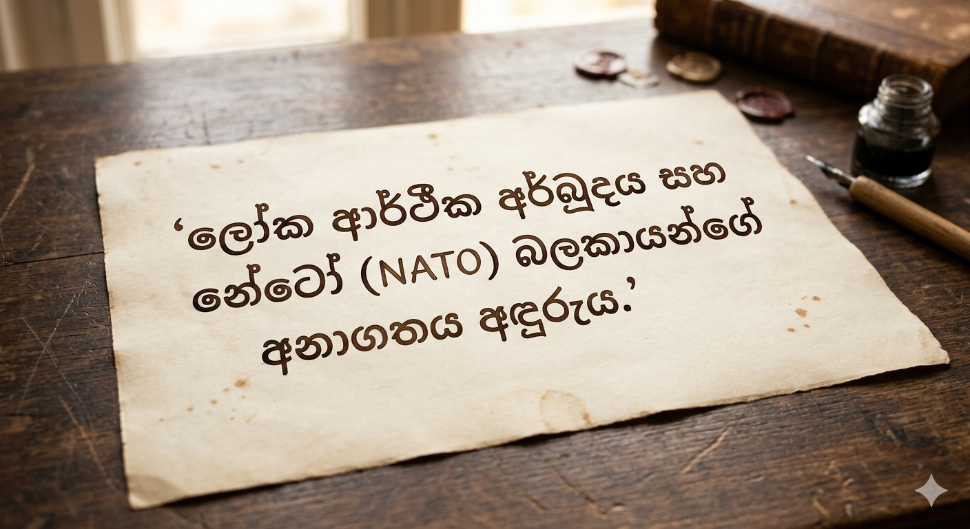 ලෝක ආර්ථික අර්බුදය සහ නේටෝ (NATO) බලකායන්ගේ අනාගතය අඳුරුය. 
